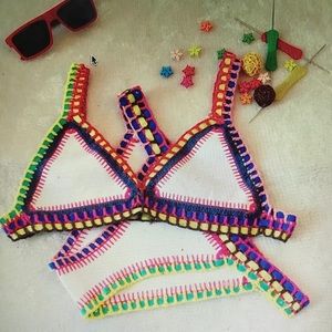 White brand new neoprene bikini